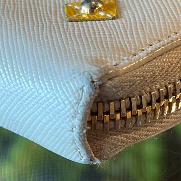 PRADA Continental Floral Appliqué Saffiano Leather Wallet - Picture 10 of 14